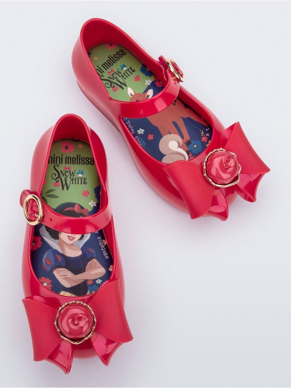Mini Melissa Red Snow White Bow Mary Jane Shoes